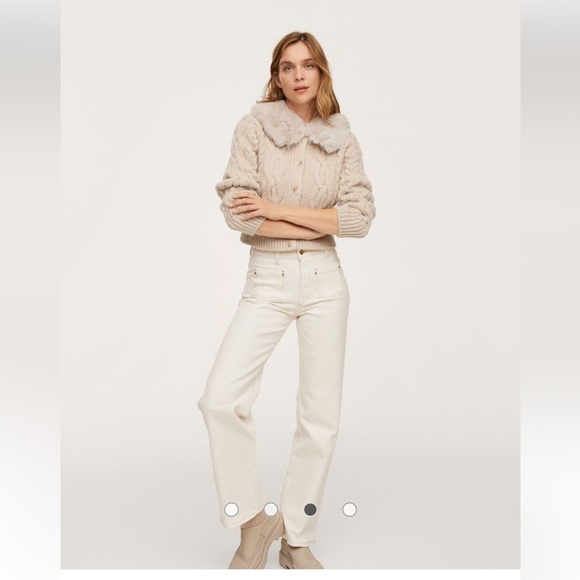 Mango MNG wool blend  COZY  BEIGE cardigan - Picture 2 of 12
